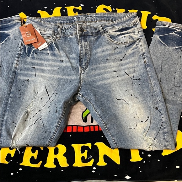 Crysp denim jeans black splatter size 36 - Picture 3 of 11